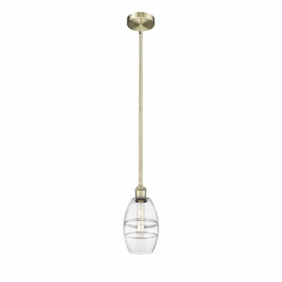 Vaz - 1 Light Stem Hung Mini Pendant In Industrial Style-7.63 Inches Tall and 5.88 Inches Wide