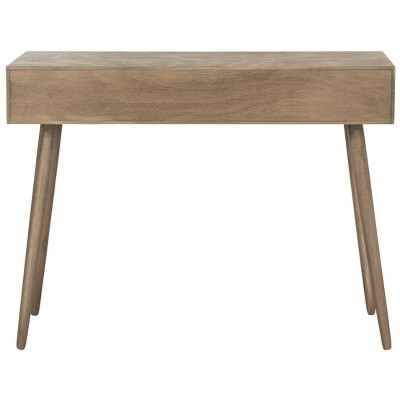 Desert Brown Mid-Century Wood Console Table with Storage