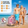 Karl Home Pink Aluminum Folding Beach Chair(Set of 1) - 3 of 4