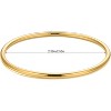 3mm 14K Gold Plated Bracelet Thin Round Bangle Bracelet for Women Solid Plain Polished Bracelet - 2 of 4