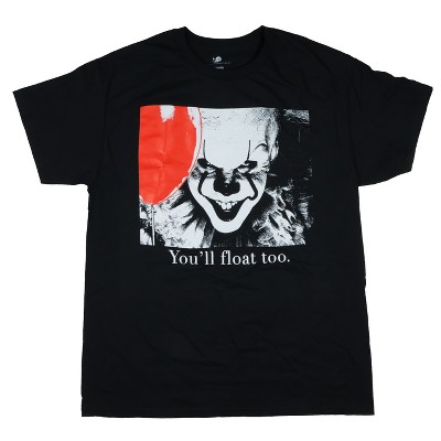 Seven Times Six It Pennywise T Shirt Mens You'll Float to Big Face Short Sleeve Graphic Tee Black