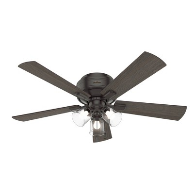 52" Noble Bronze Low Profile Ceiling Fan with LED Light
