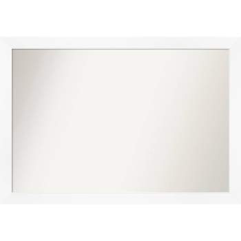 39" x 27" Non-Beveled Cabinet White Narrow Wall Mirror - Amanti Art