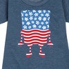 Girls' - SpongeBob SquarePants - Silhouette Stars Stripes Graphic Short Sleeve Fleece Dress - 2 of 4