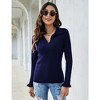 Women's POLO Knitted Long Sleeve Sweater - 2 of 4