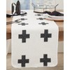 Saro Lifestyle Geometric Reversible Plus Sign Table Runner, 16"x72", Black - 3 of 3
