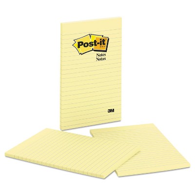Post-it Original Pads in Canary Yellow Lined 5 x 8 50-Sheet 2/Pack 663YW