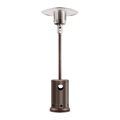 VEVOR Patio Heater for Outdoor Use, 50000BTU Propane Heater Tall Hammered With Round Table Design, Metal Burner and Wheels, Fixed Flame Heater,Bronze