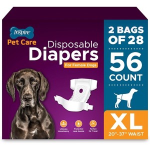 Inspire Pet Care Female Incontinence Dog Diapers for Heat or Pee Disposable Dog Diapers Female All Sizes - 1 of 4