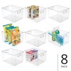 mDesign Plastic Storage Bin with Handles - Set of 8 - Clear - Made in USA - 2 of 4
