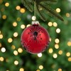 Northlight Glittered Starburst Christmas Glass Ball Ornament - 3.5" - Red and Black - 2 of 4