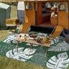 Outdoor Rug Modern Tropical Leaf Woven Carpet Waterproof Plastic Straw Rug, UV-Resistant Reversible Mat for Camping RV Porch Deck Balcony Beach - 3 of 4