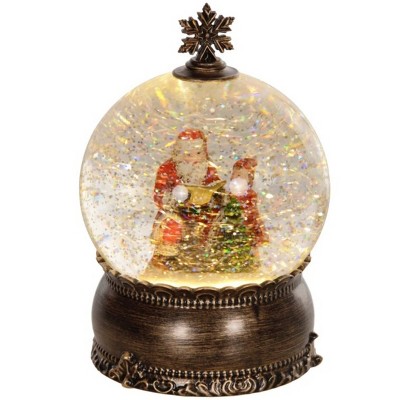 TopComfy Decorative Holiday Scene Props Christmas Decoration Snow Globe with Swirling Glitter Snow Globe for Home, Multicolored, 6.3"*6.3"*9.06"
