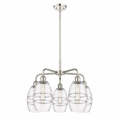 Vaz - 5 Light Stem Hung Chandelier In Industrial Style-13.63 Inches Tall and 23.88 Inches Wide