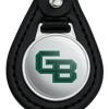 University of Wisconsin Green Bay Secondary Logo Black Leather Keychain - 3 of 4