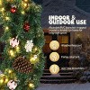 VINGLI 48" Pre-lit LED Christmas Wreath with 450 Tips, Bow, Pine Cones & Ornaments. Plug-in - 4 of 4