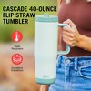BUILT 40 Ounce Double Wall Stainless Steel Cascade Tumbler with Flip Up Straw Lid and Handle, Hot or Cold Tumbler - 2 of 4