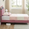 Whizmax Twin Size Bed Frames with Storage Headboard, Velvet Upholstered Platform Bed Frame with Strong Wooden Slats, No Box Spring Needed, Noise Free - 3 of 4