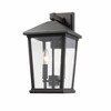 Beacon 2-Light Outdoor Wall Light - Modern Glass Fixture, Dimmable, Wet Rated, 15" Height - 3 of 4