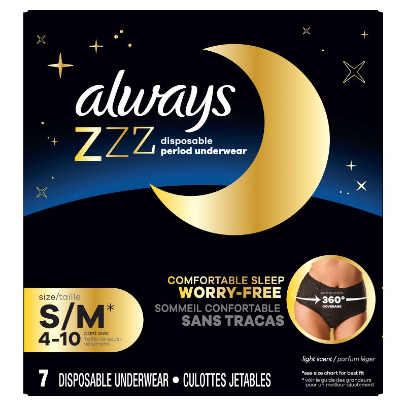 Always ZZZ Overnight Period Underwear - S/M - 7ct, 3 of 13