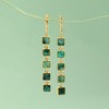 Ross-Simons 7.25 ct. t.w. Emerald Square-Link Drop Earrings in 18kt Gold Over Sterling - 3 of 4