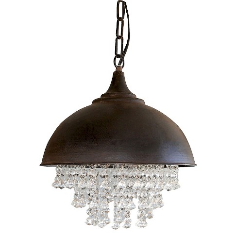 13.25" x 15" Metal Chandelier with Crystals Black - Storied Home - image 1 of 4