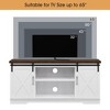 Farmhouse TV Stand for 65 Inch TV, Entertainment Center with Sliding Barn Door and Adjustable Shelves for Living Room, Grey - 4 of 4