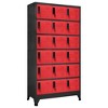 vidaXL Steel Locker Cabinet, Modern Design, with Lockable Doors, Name Tag Holders, Anthracite and Red - 35.4"x15.7"x70.9" - 2 of 4