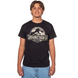 Jurassic World Men's Dominion Glowing Dinosaur Adult  Short Sleeve T-Shirt - 1 of 4