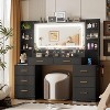 PAKASEPT 58.4" W Vanity Desk with LED Lights&Power Outlet, Mondern Makeup Vanity with 8 Drawers &Hair Dryer Stand, for Bedroom Dressing Room, Black - 4 of 4