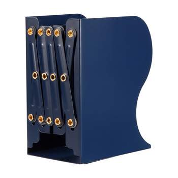 Unique Bargains Adjustable BookendExpandable Desk Magazine File Organizer Holder for Office Book Storage Sapphire Blue