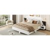 Okak King Floating Platform Bed Frame with Bedside Nightstand Bed with LED Strong Wood Slats No Springs Required Easy to Assemble, White - 3 of 4