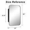 Wooakway 24 x 36 Inch Recessed or Wall Mount Medicine Cabinet Black Bathroom Storage with 3 Cupboards - 4 of 4
