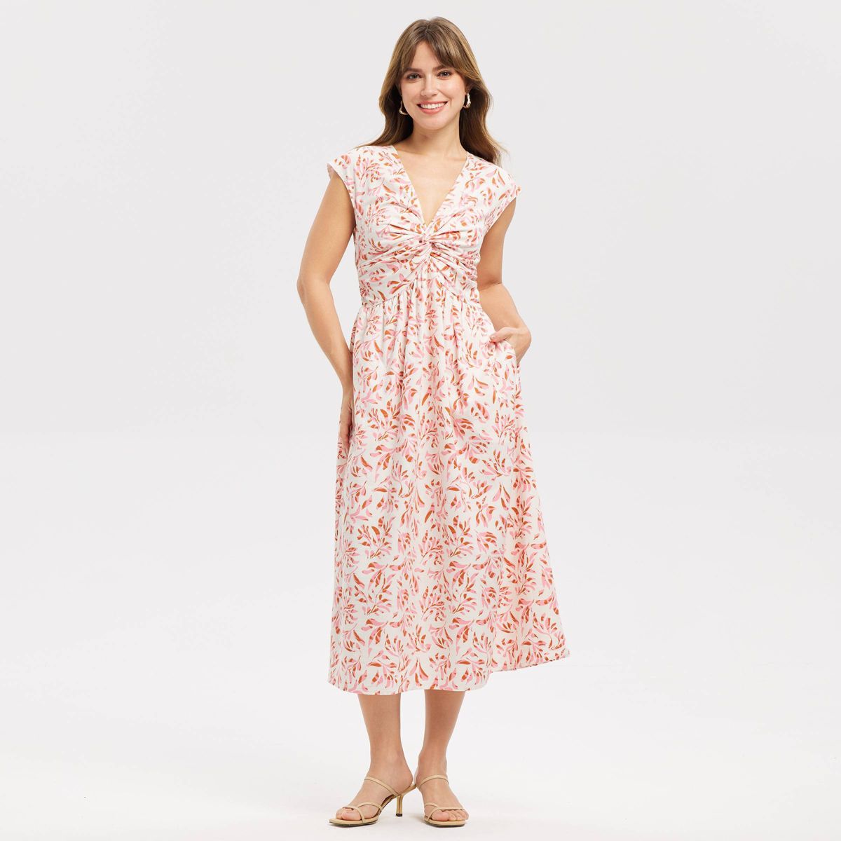 Women's Twist-Front Midi Dress - A New Day™ - thumbnail 4