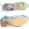 Allegra K Women's Opened Toe Tie Dye Platform Chunky Heel Lace Up Sandals - 4 of 4