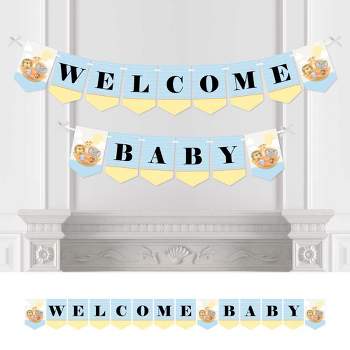 Big Dot of Happiness Noah's Ark - Baby Shower Bunting Banner - Animal Party Decorations - Welcome Baby