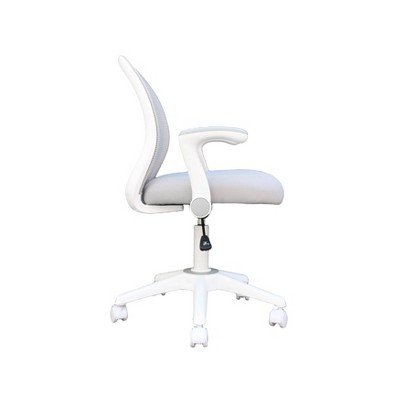 Grey Mesh and Fabric Task Chair with Adjustable Arms