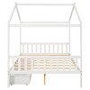 NicBex Full Size Platform Bed Modern House-Shaped Pine Bed Frame with 2 Drawers, Headboard and Footboard for Bedroom, No Box Spring Required, White - 4 of 4