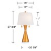 360 Lighting Sterling 27 3/4" Tall Modern Table Lamp Pull Chain Gold Finish Marble Single White Shade Living Room Bedroom Bedside Nightstand House - 4 of 4
