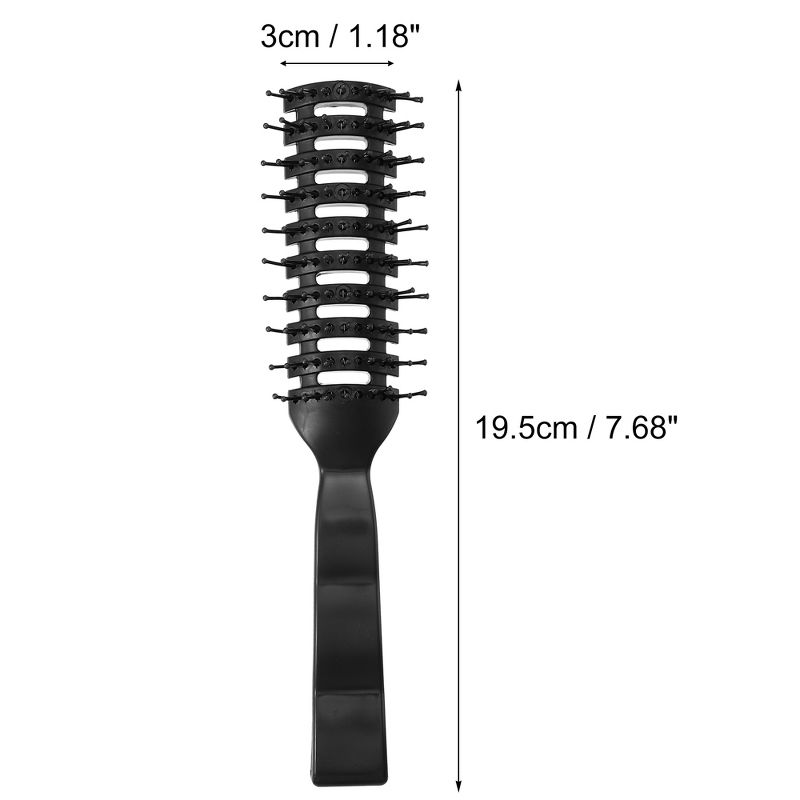 Unique Bargains Grid Hair Brush Shower Detangler Need To Vent Detangling Brush PP Black, 2 of 7