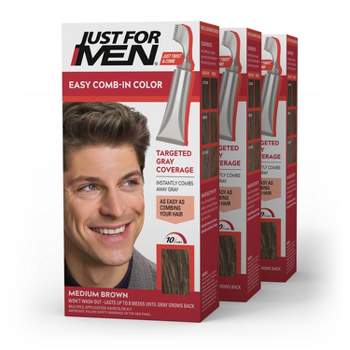 Just For Men Easy CombIn Color Gray Hair Coloring for Men with Comb Applicator - 3pk