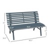 Resenkos Garden Bench, Patio Bench,Outdoor Bench Patio Bench, Aluminum Lightweight Park Bench with Slatted Seat, Blue - 3 of 4