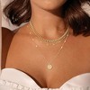 QingMoon Layered Gold Necklaces, Cuban Link, Snake Chain and Coin Pendant Necklace Trendy Jewelry Gifts for Women - 3 of 4