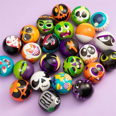 Joyfy 24 PCS Halloween Stress Balls Party Favor Decor, Slow Rising Stress Relief Fidget Toys, Halloween Novelty Toys Balls Gift for Kids Boys Girls