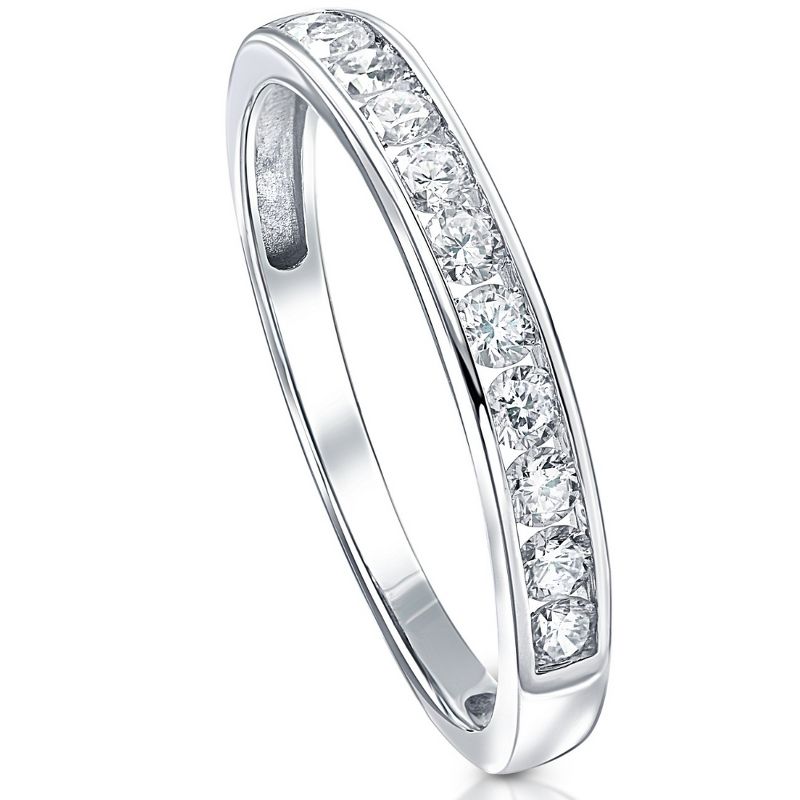 Pompeii3 1/2 Ct Diamond Channel Set Wedding Ring 10k White Gold, 4 of 6