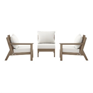 WestinTrends Avalon Outdoor Patio HDPE Loveseat Sofa with Patio Cushions - 1 of 4