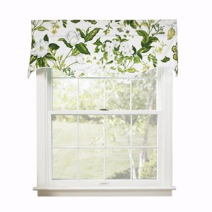 Ellis Curtain Whitfield Lined Scallop 3" Rod Pocket Valances for Windows 50" x 15" Clover - 1 of 4