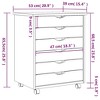 vidaXL MOSS 6-Drawer Chest with Wheels, Solid Pinewood - 4 of 4