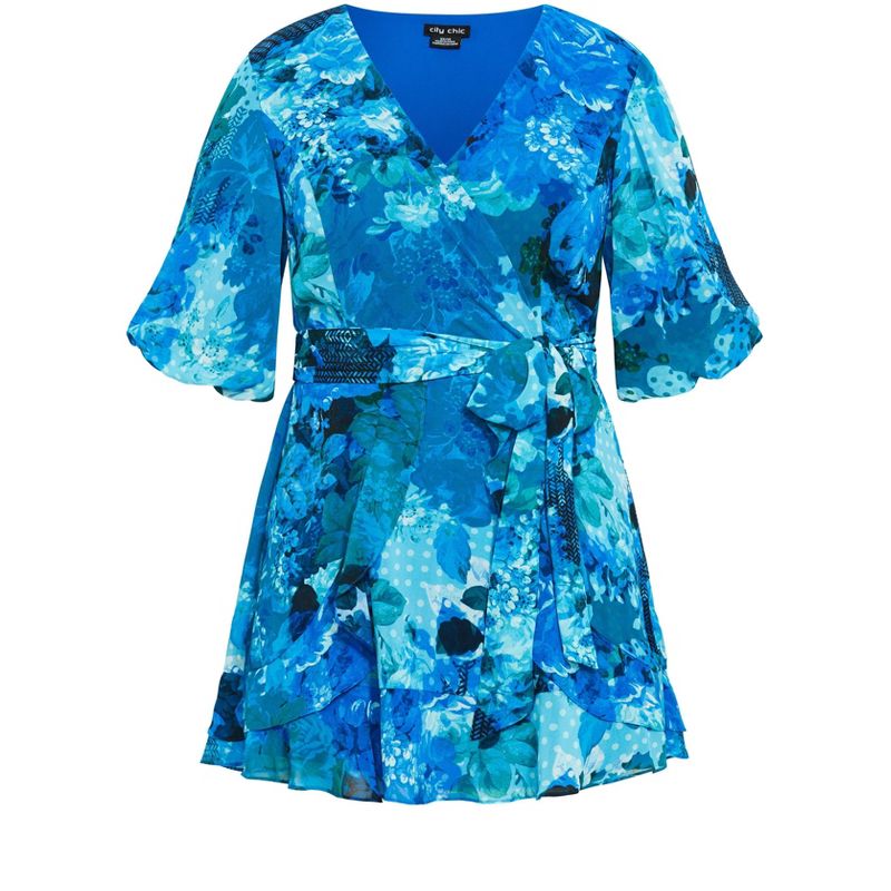 Women's Plus Size Keily Print Dress - blue | CITY CHIC, 4 of 6