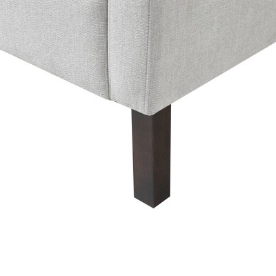 Gray Upholstered Lawson Bench with Bolster Pillows